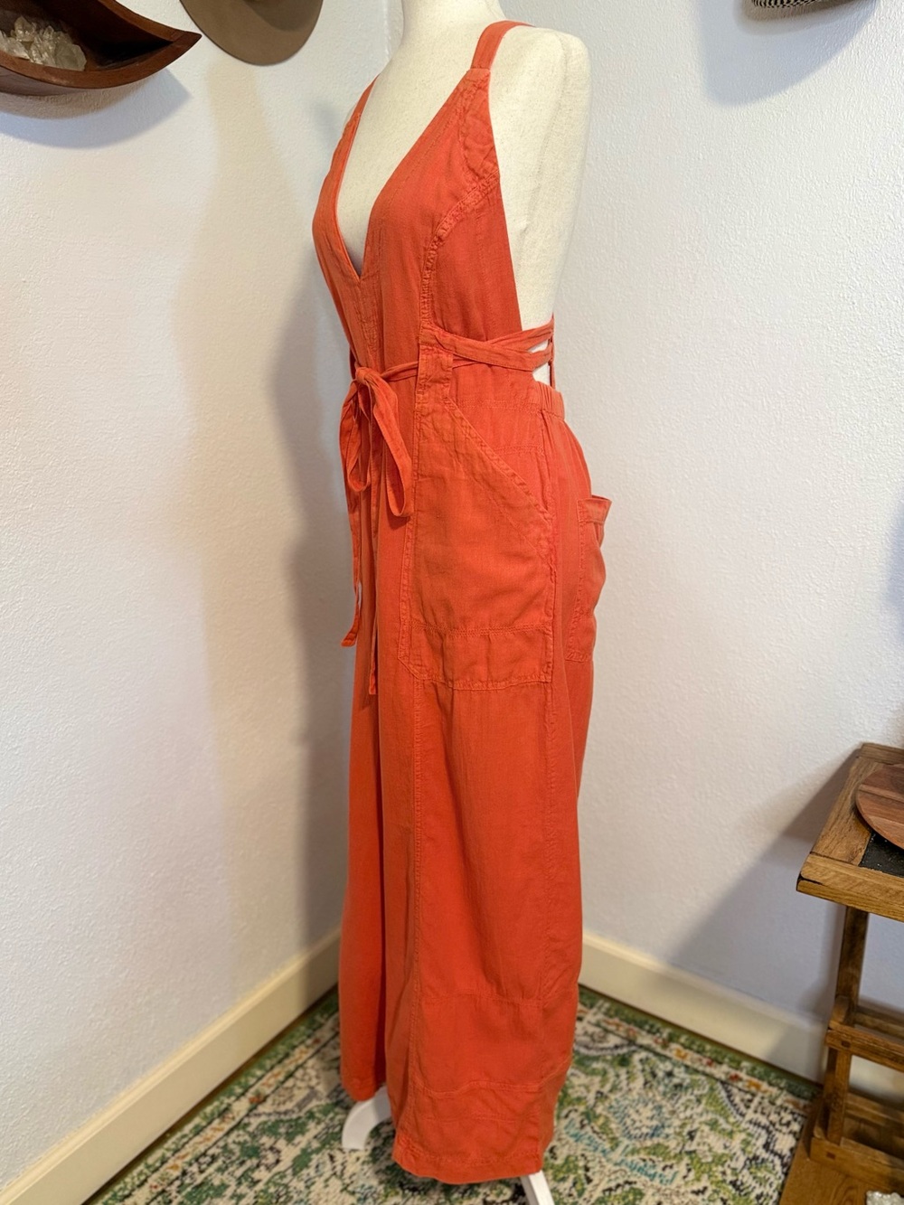 NWT Free People Wide Leg Jumpsuit Linen Cotton Medium - Picture 10 of 16